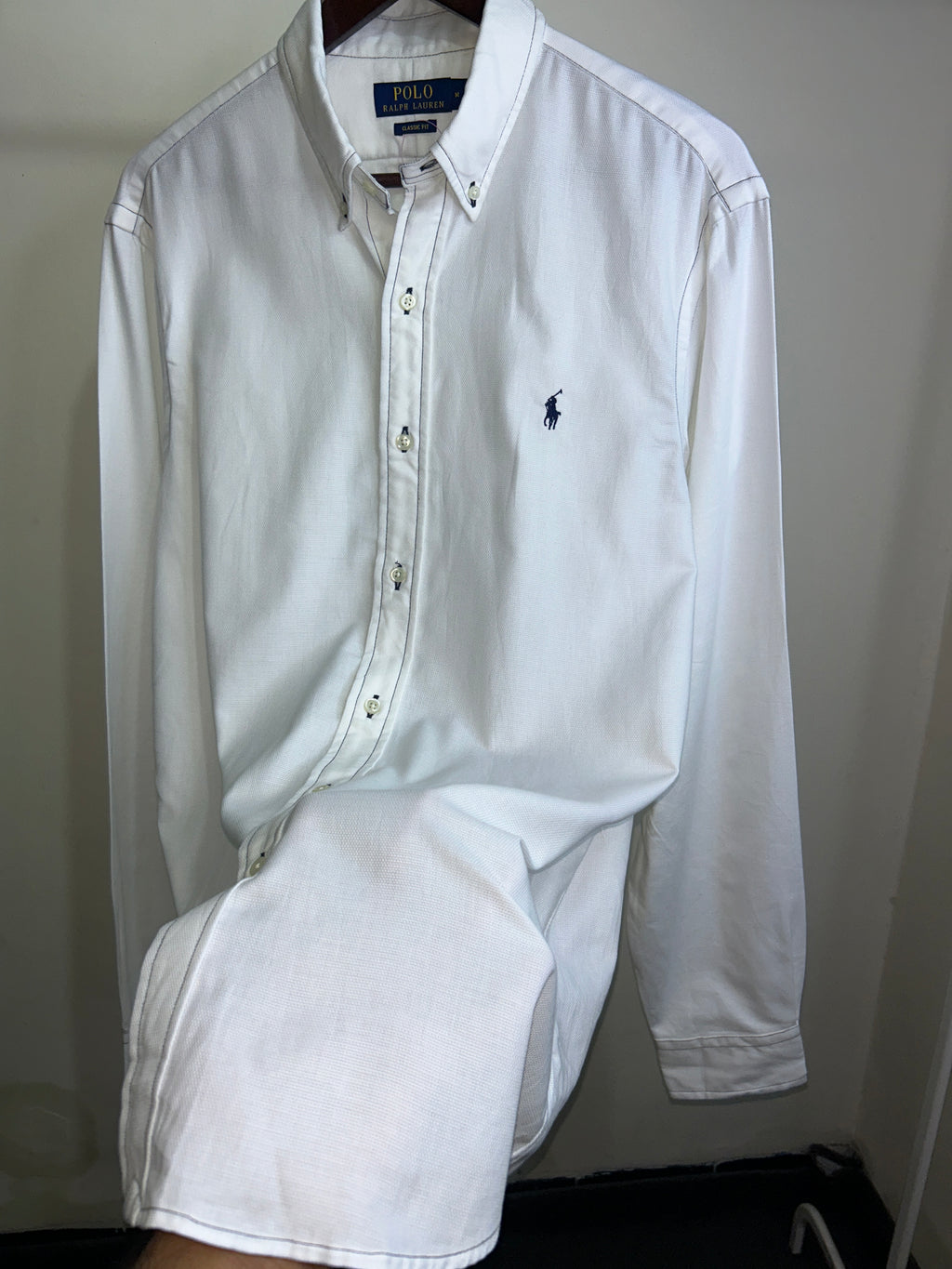 Ralph Lauren white with Black stitching Shirt