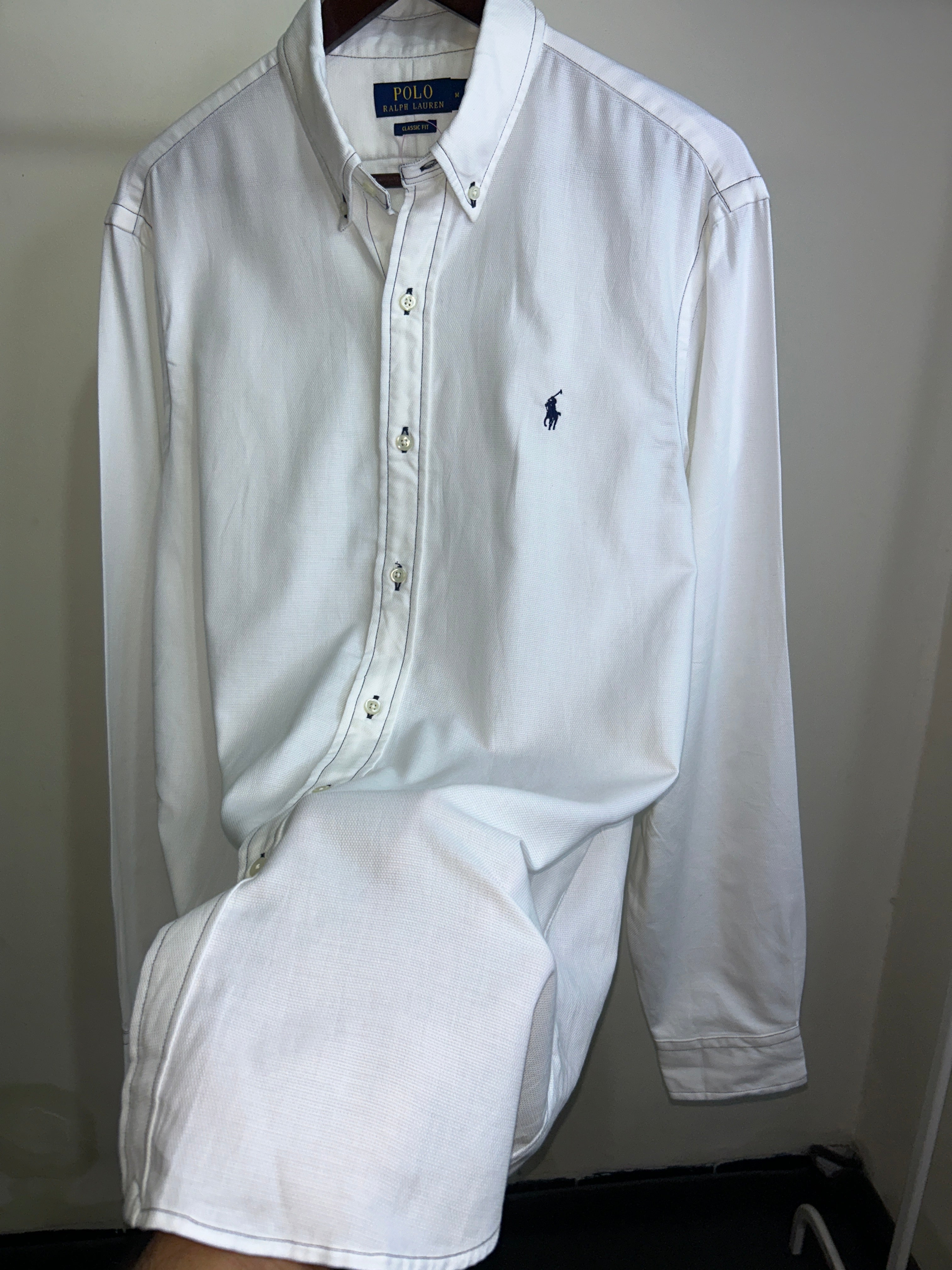 Ralph Lauren white with Black stitching Shirt