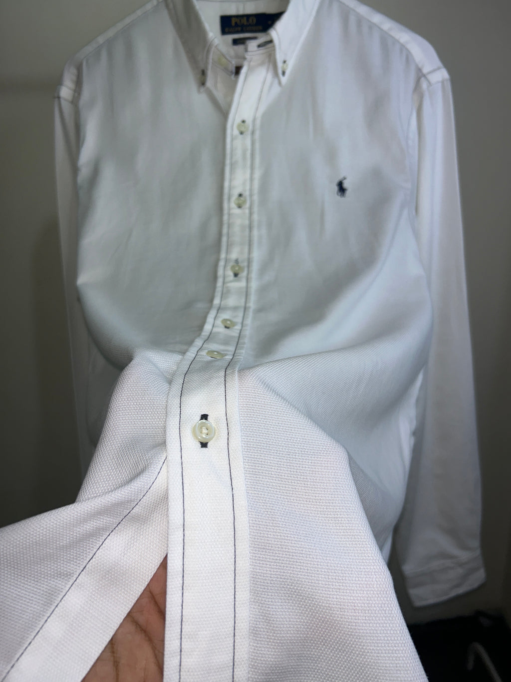 Ralph Lauren white with Black stitching Shirt