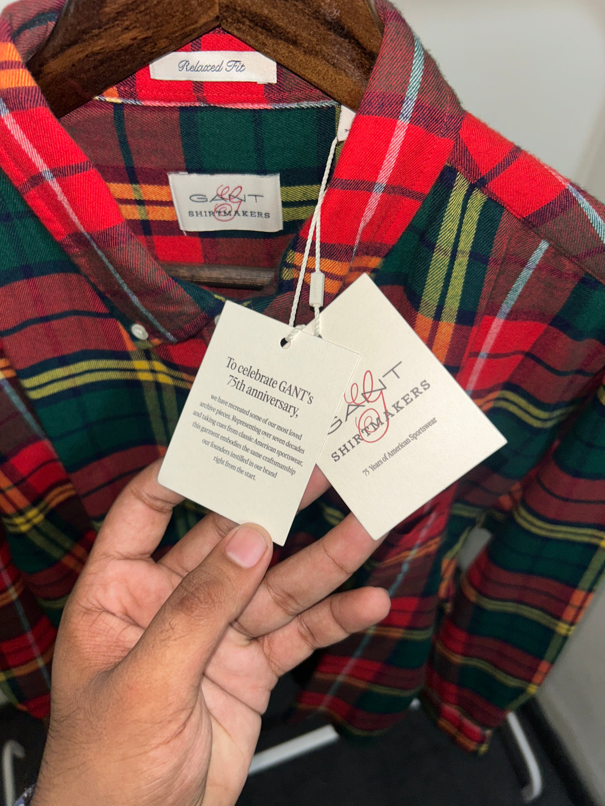 Medium Size GANT Check Shirt 75th anniversary special edition