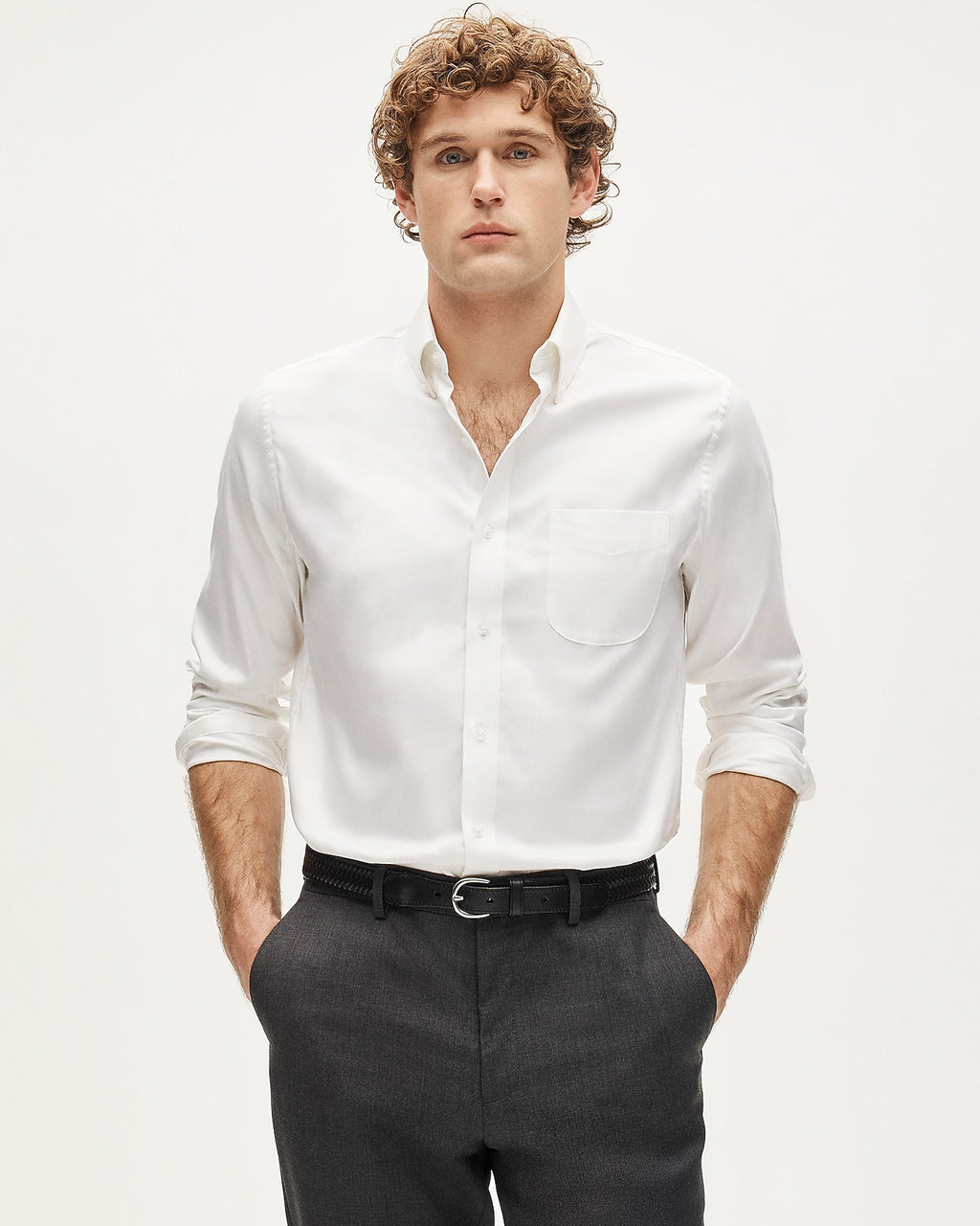 J.crew Bowery performance stretch oxford shirt with button-down collar