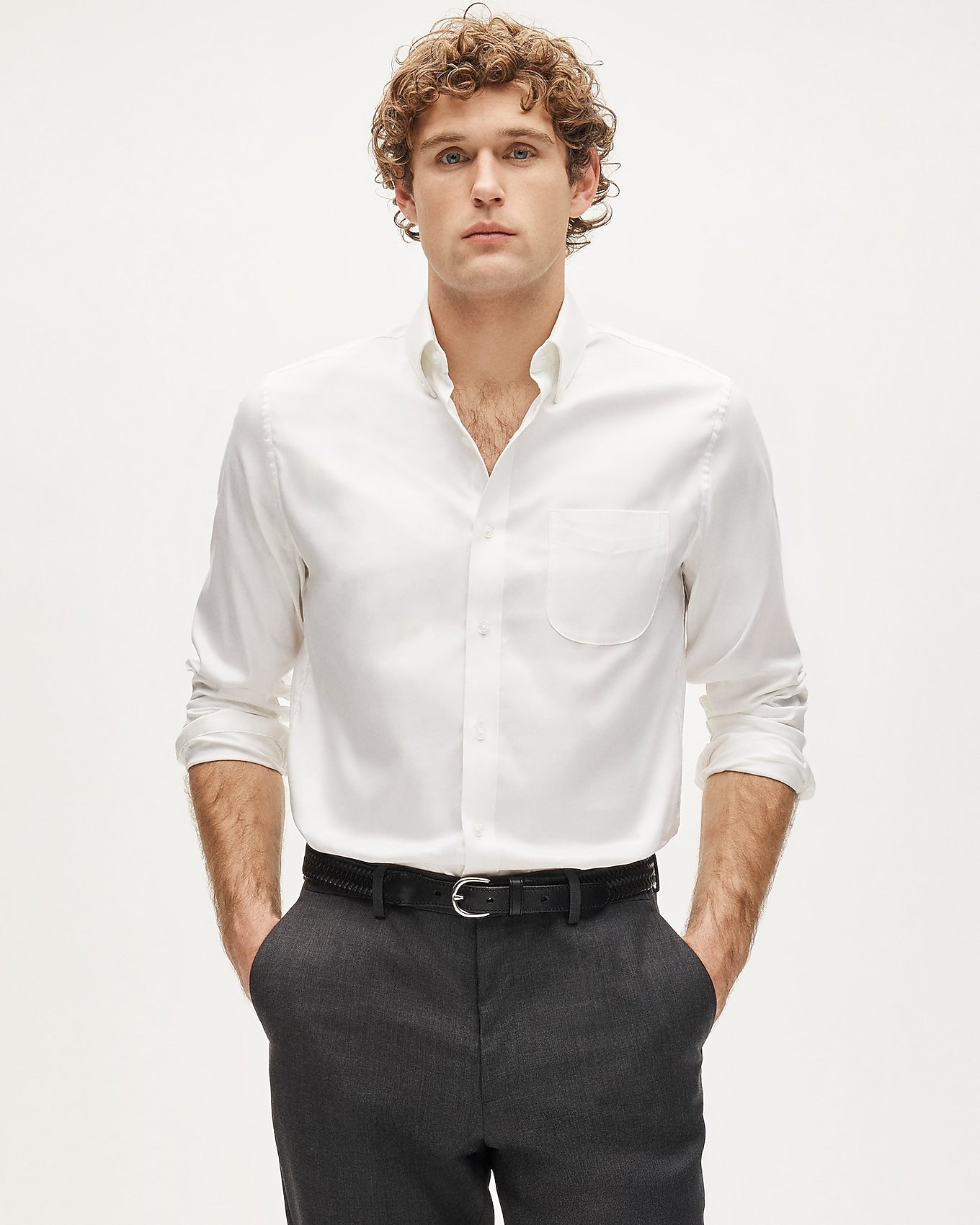 J.crew Bowery performance stretch oxford shirt with button-down collar