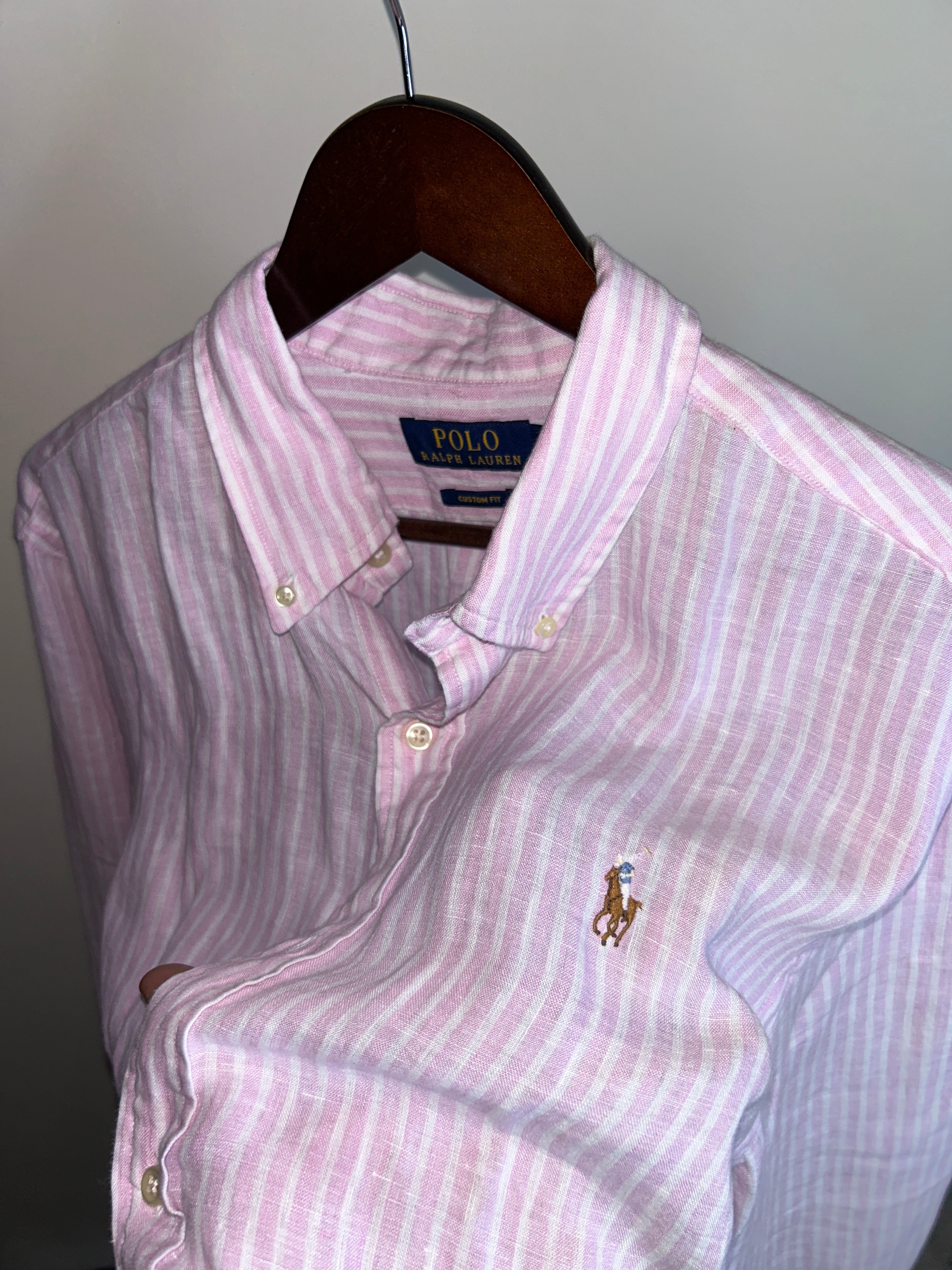 Z Ralph Lauren Pink Striped Multicolour logo shirt
