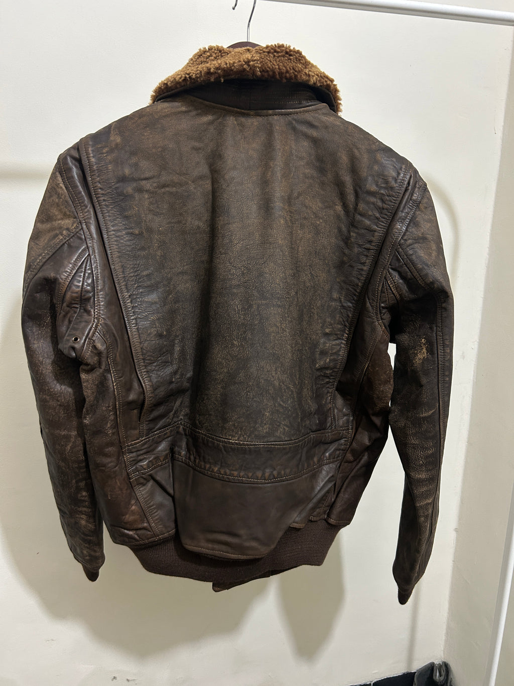 Polo Ralph Lauren Leather Shearling Bomber Jacket RRL Top Gun Coat