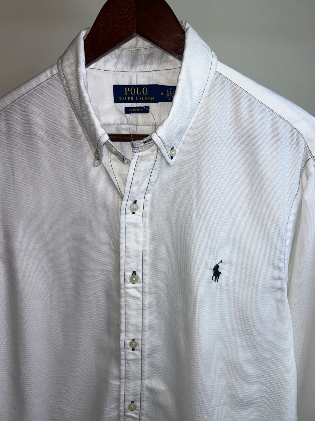 Ralph Lauren white with Black stitching Shirt