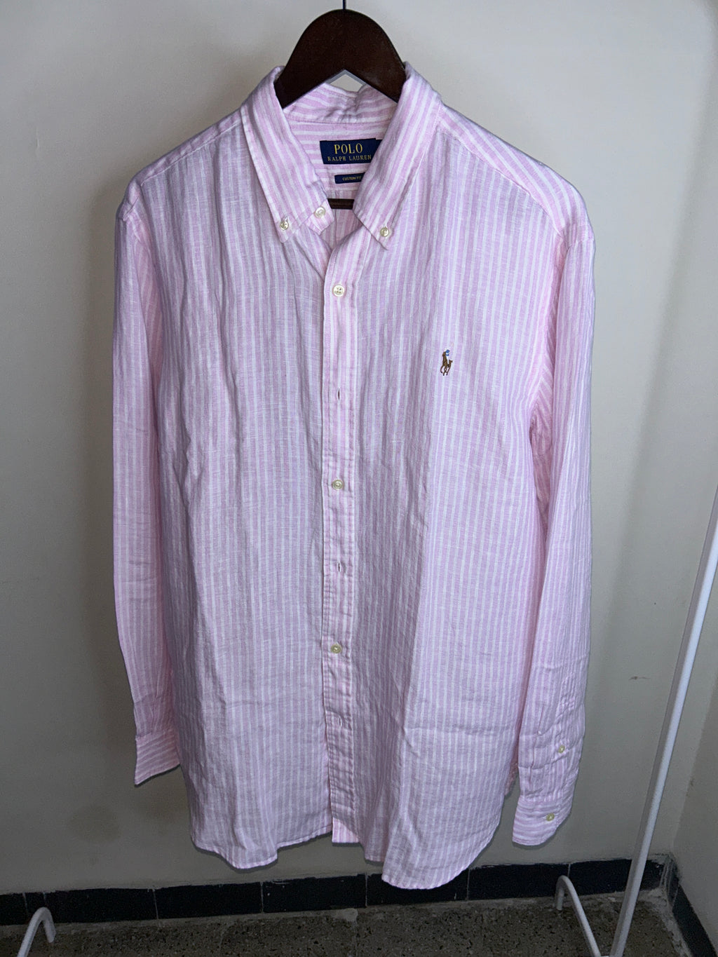 Z Ralph Lauren Pink Striped Multicolour logo shirt