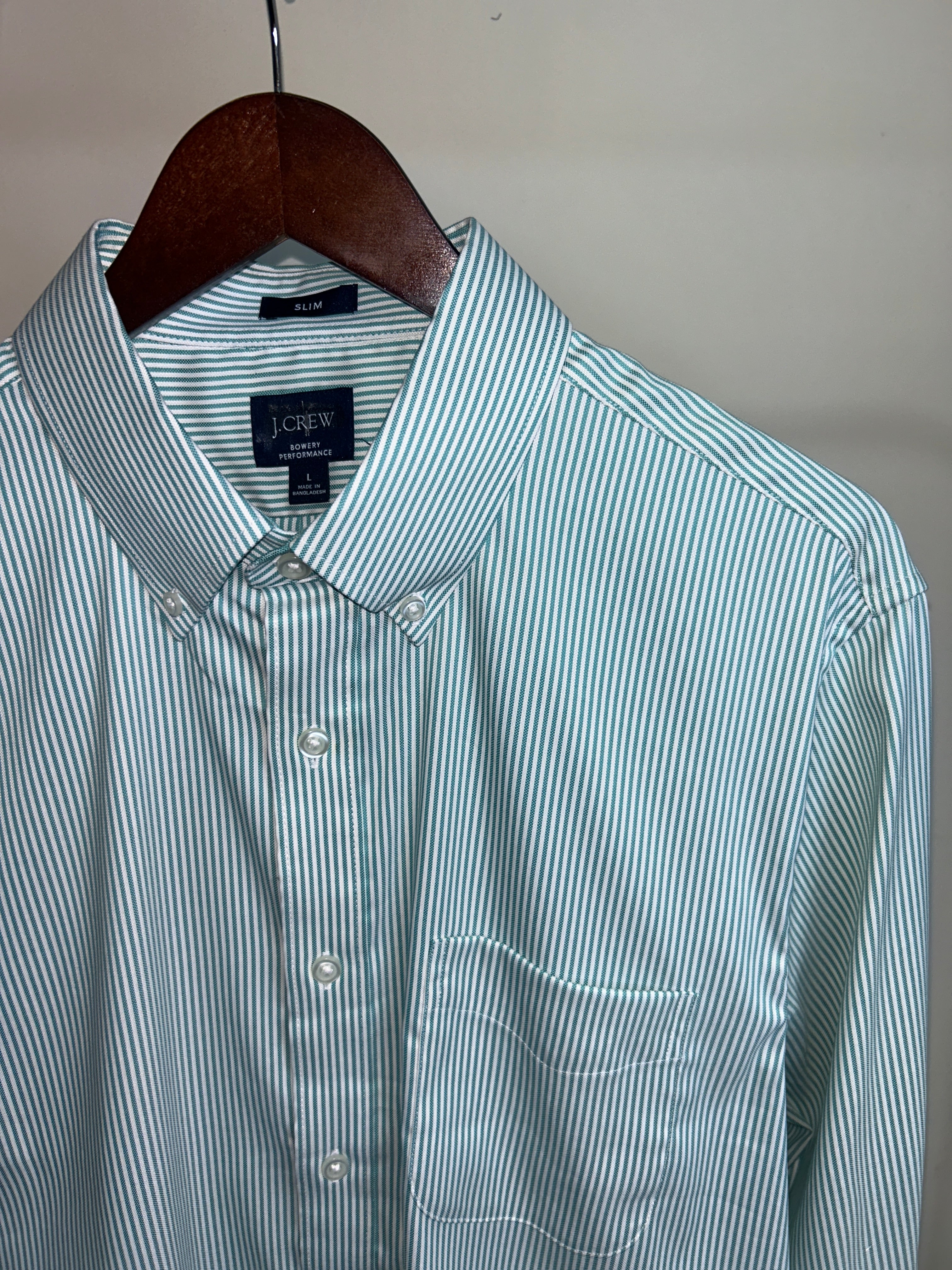 J.crew Bowery performance stretch oxford shirt with button-down collar