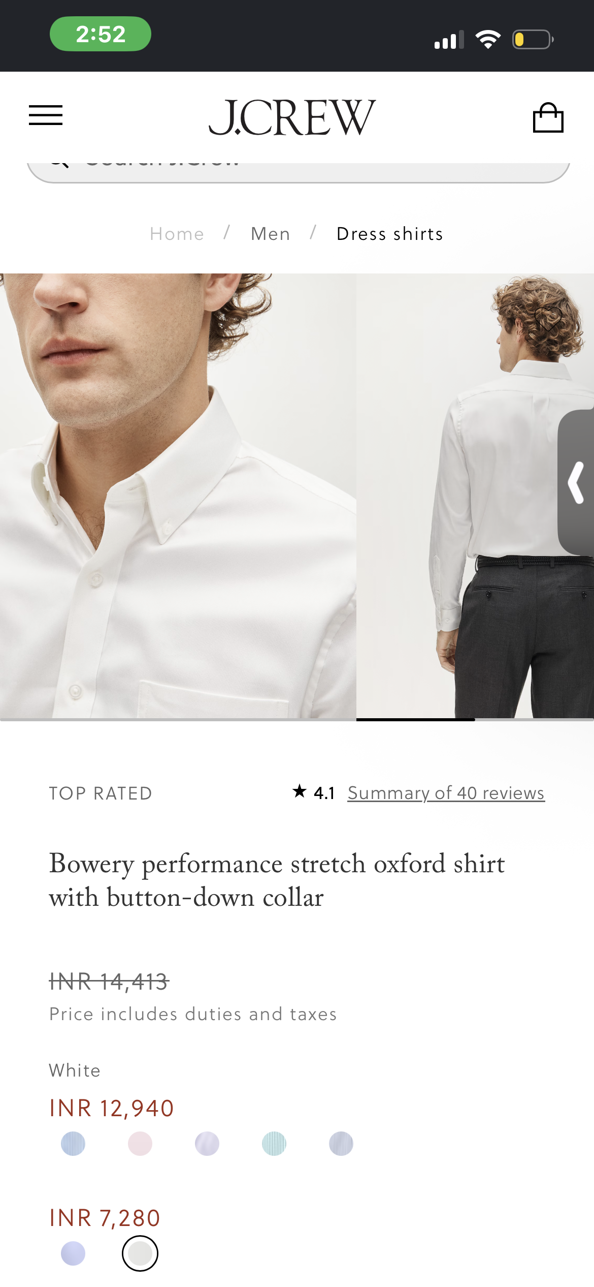 J.crew Bowery performance stretch oxford shirt with button-down collar