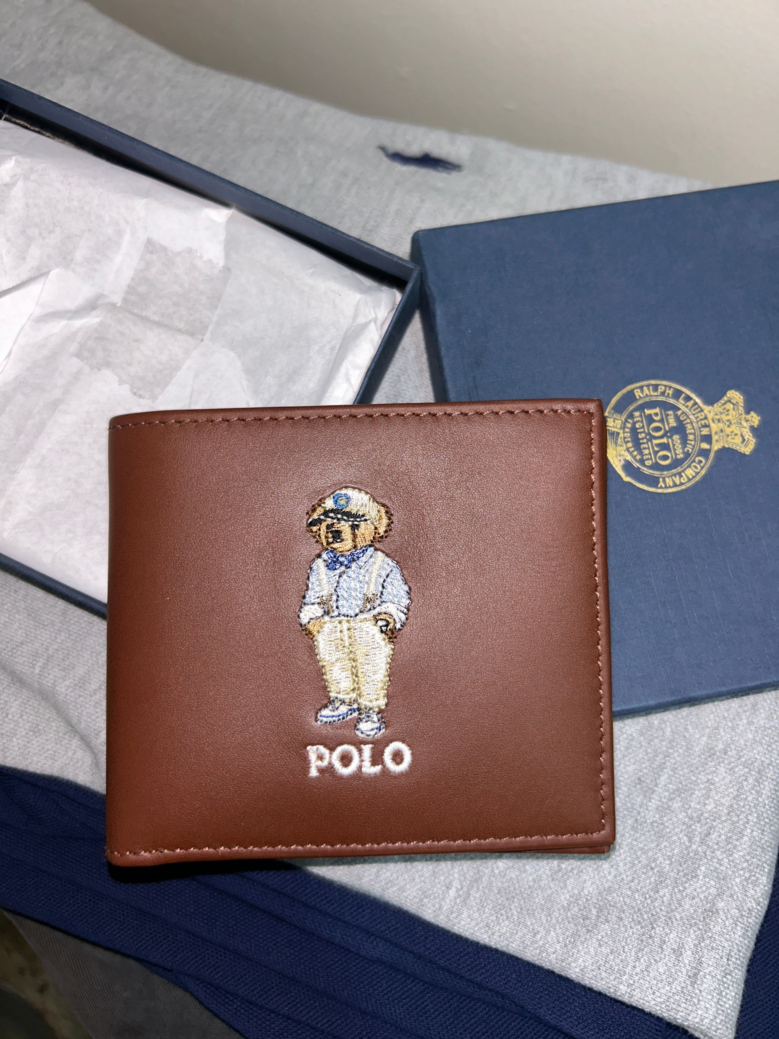 A Polo Ralph Lauren Polo Bear Leather Wallet