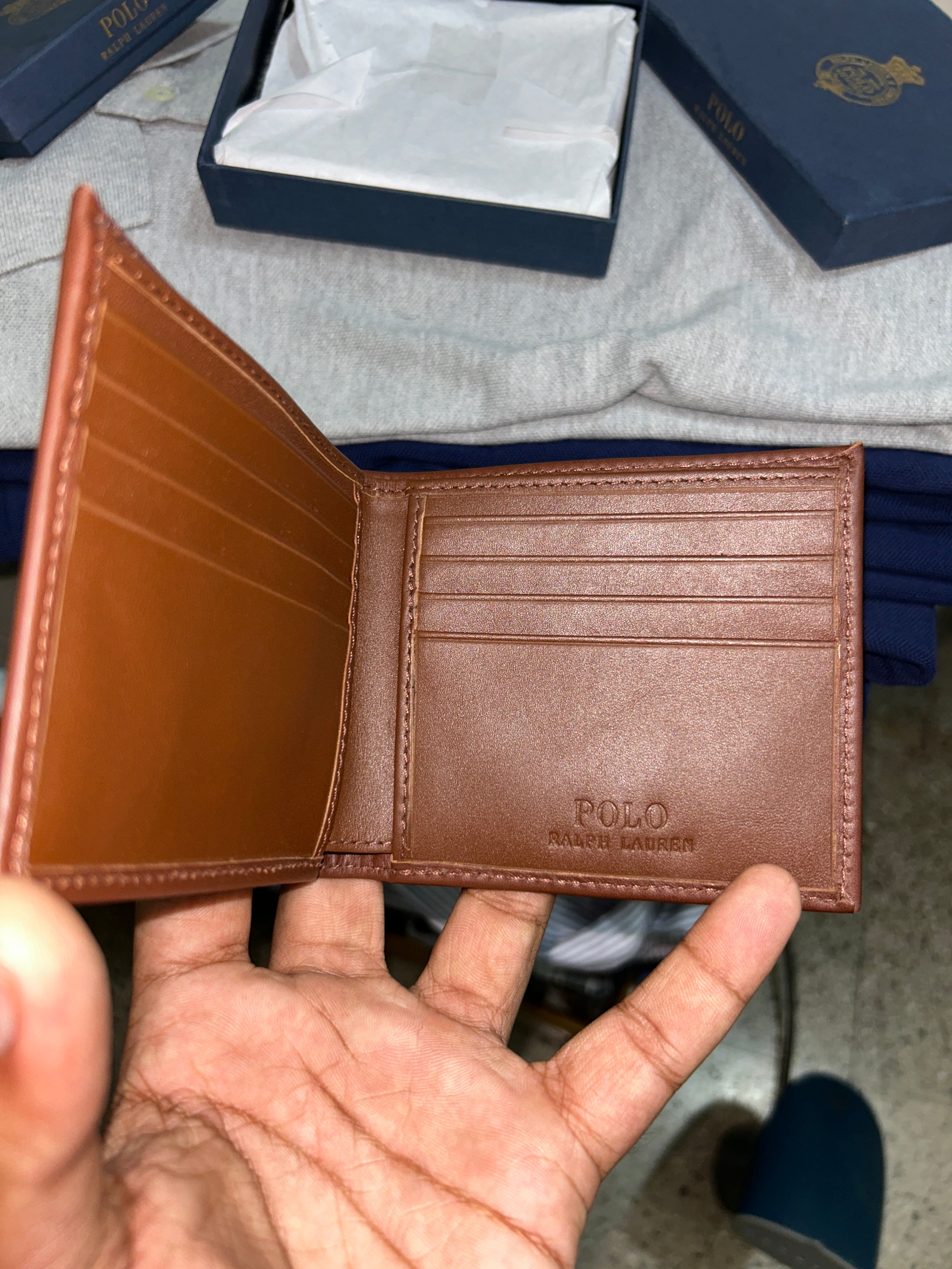 A Polo Ralph Lauren Polo Bear Leather Wallet